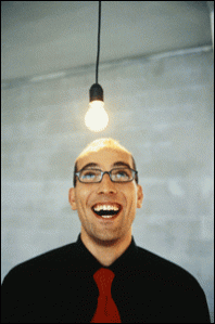 Happy lightbulb man from Scientific American
