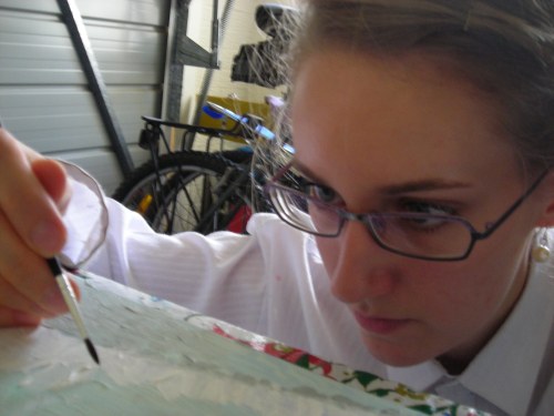 Me painting in 2011 during my ‘A Year on Canvas’ project.