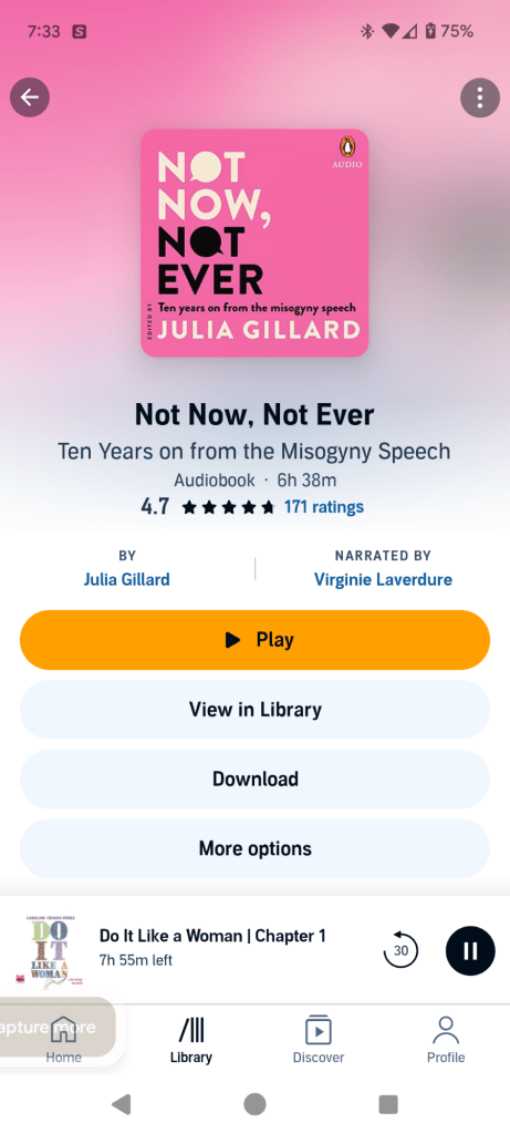 book cover of Not Now, Not Ever memoir in Audible