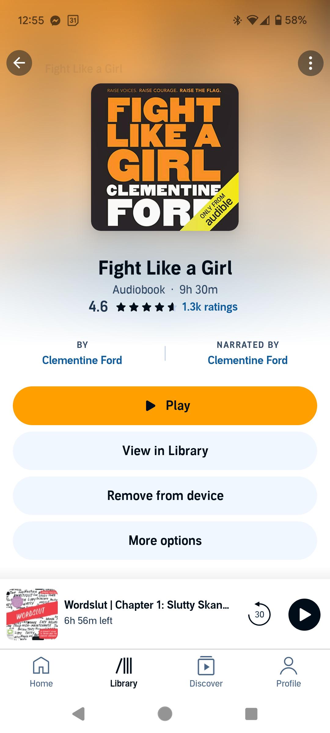 book cover of fight like a girl in Audible