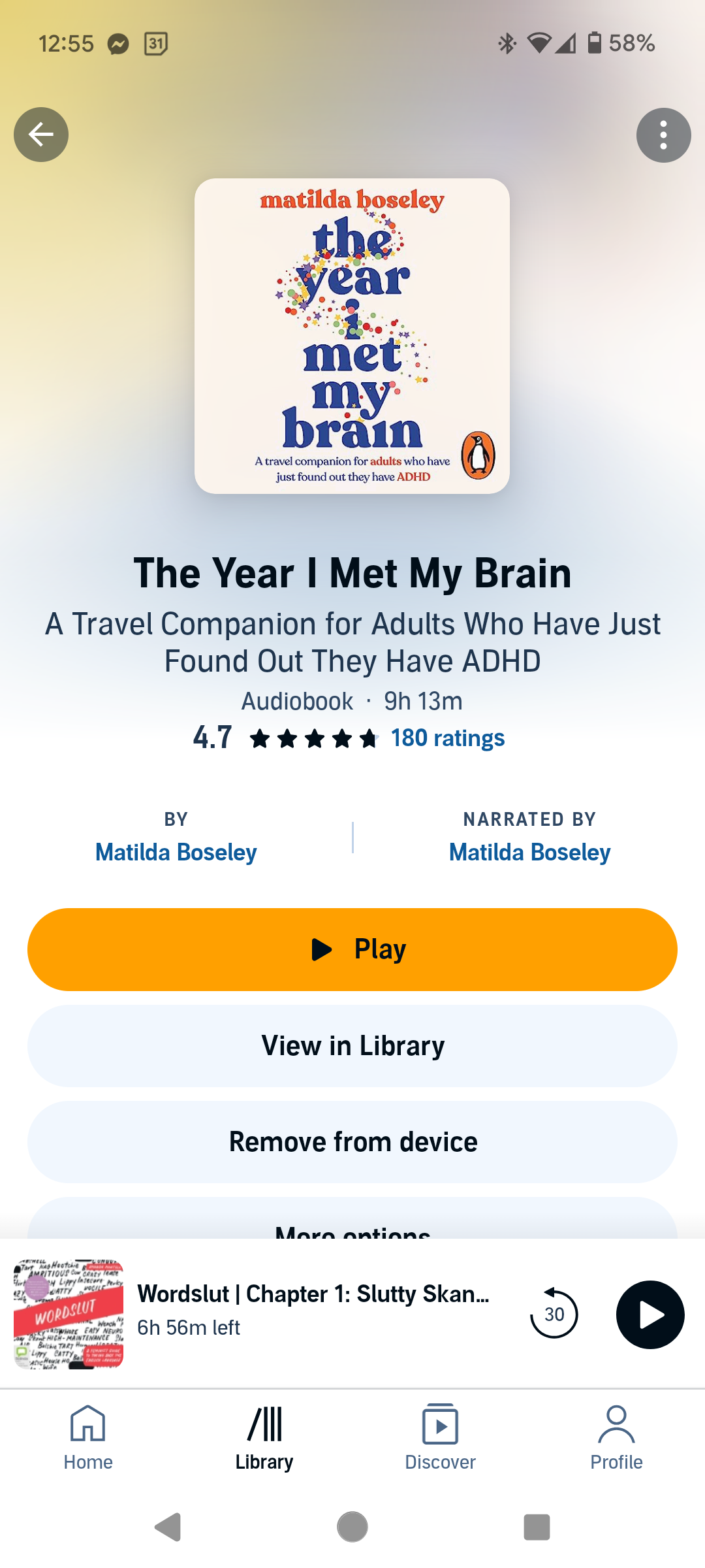 book cover of the year I met my brain in Audible