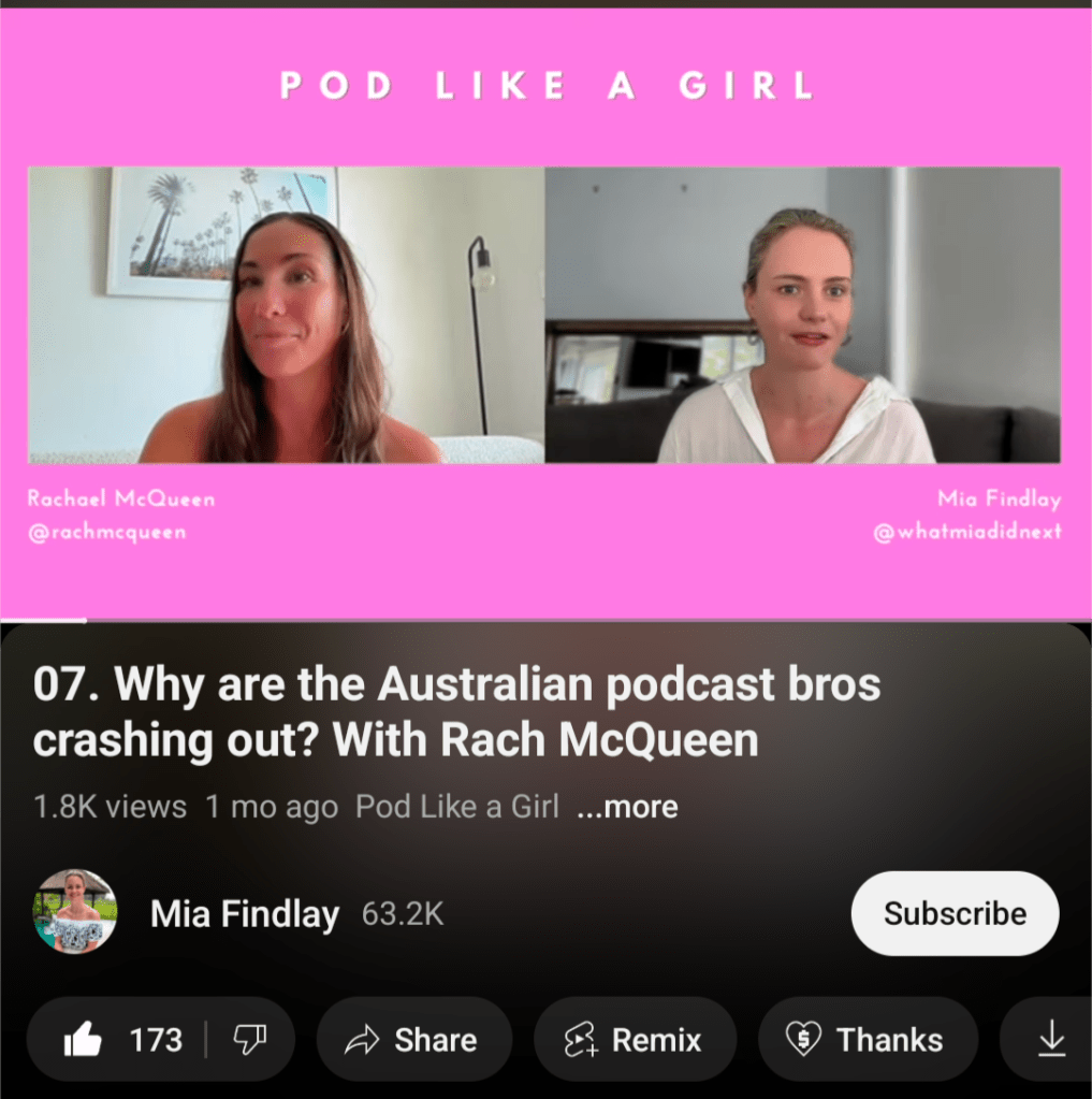 Image from video of Mia and Rach speaking about how the Better Blokes project has been encouraging men's violence against women.